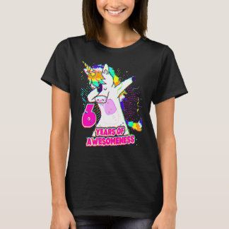 6th Birthday outfit Dabbing Unicorn 6 Year of Awes T-Shirt