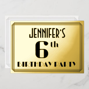 6th Birthday Party: Art Deco Look “6” and Name