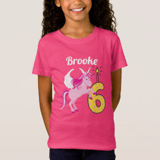 6th Birthday Personalised Name Unicorn Shirt