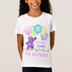 6th Birthday Princess, Custom Name T-Shirt