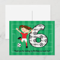 6th Birthday Red and White Soccer Girl 1