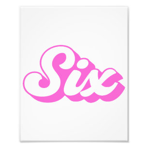 6th Birthday Retro Girl Photo Print
