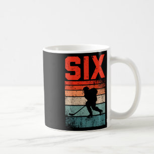 6th Birthday Retro Ice Hockey 6 Years Old Boy Girl Coffee Mug
