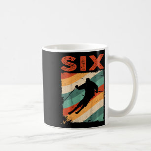 6th Birthday Retro Ski Skiing 6 Year Old Boys Girl Coffee Mug