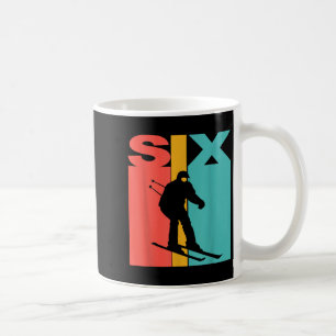 6th Birthday Retro Skiing 6 Year Old Boys Birthday Coffee Mug