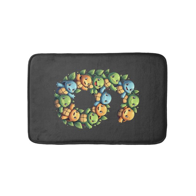6th Birthday Sea Turtle Tortoise Theme Party 6 Yea Bath Mat (Front)