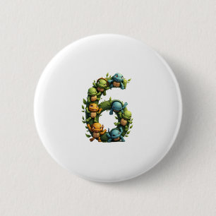 6th Birthday Sea Turtle Tortoise Theme Party 6 Yea Cm Round Badge