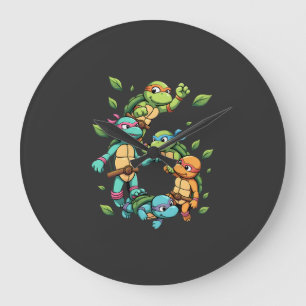 6th Birthday Sea Turtle Tortoise Theme Party 6 Yea Large Clock