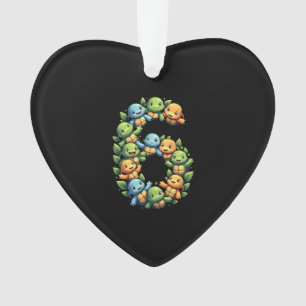 6th Birthday Sea Turtle Tortoise Theme Party 6 Yea Ornament