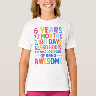 6th Birthday Six Years Of Being Awesome T-Shirt