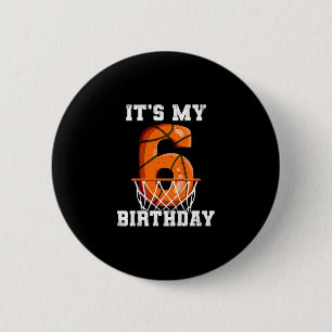 6th Birthday Sketll 6 Cm Round Badge