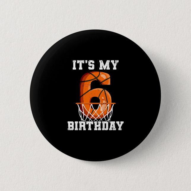 6th Birthday Sketll  6 Cm Round Badge (Front)