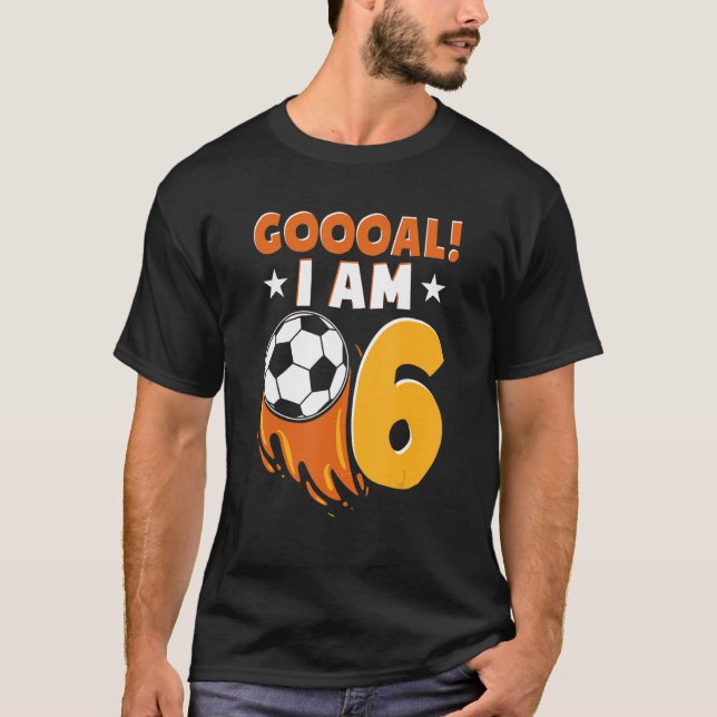 6th Birthday Soccer Themed Birthday Party 6 Years  T-Shirt (Front)