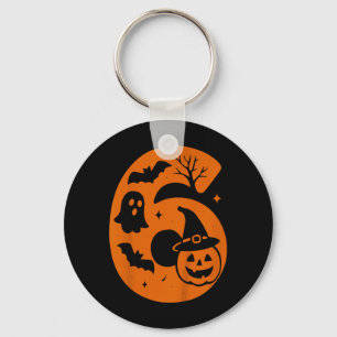 6th Birthday Spooky Halloween 6 Year Old Key Ring