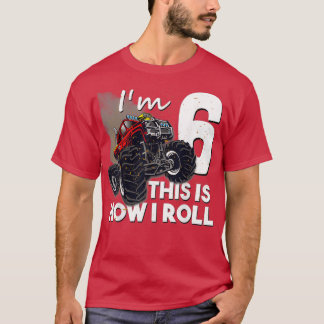 6th Birthday T Boy Monster Truck 6 Years Old Gift T-Shirt