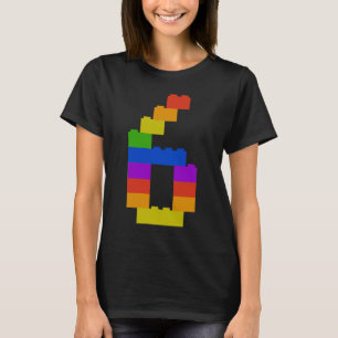 6th Birthday This little builder is 6 years Brick  T-Shirt