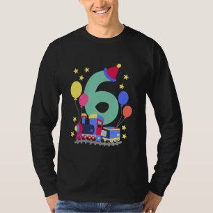 6th Birthday Train Lovers I'm 6 Boys Kids Six Year T-Shirt