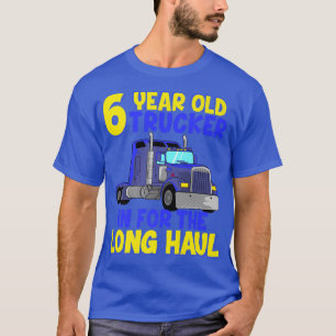 6th Birthday Truck Trucker Kids Truck Driver Boys T-Shirt