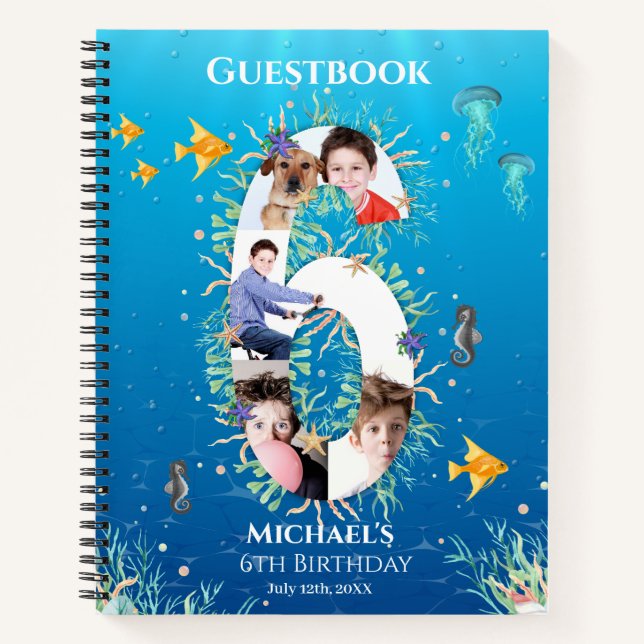 6th Birthday Under The Sea Photo Guest Book (Front)