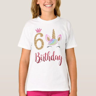 6th Birthday Unicorn Dabbing, 6 Years Old T-Shirt