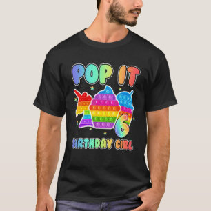 6th Birthday Unicorn Fidget Pop It Birthday Girl K T-Shirt