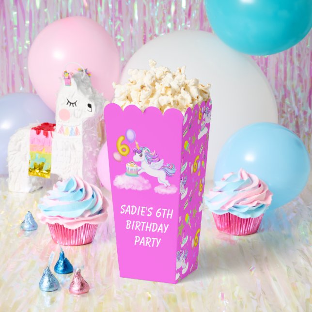 6th Birthday Unicorn with Cake Favour Box (Party)