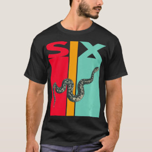 6th Birthday Vintage Snake Pet Reptile 6 Years Old T-Shirt