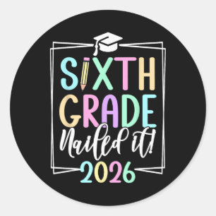 6th Grade 2026 Sixth Grade Graduation Classic Round Sticker