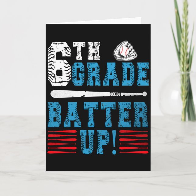 6th Grade Baseball Team Back To School 6th Grade B Card (Front)