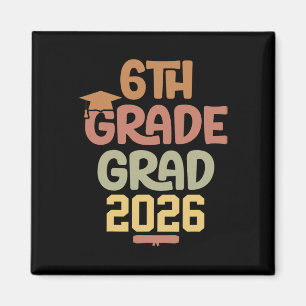6th Grade Grad Cl Of 2026 Graduation Bold Cosy Col Magnet