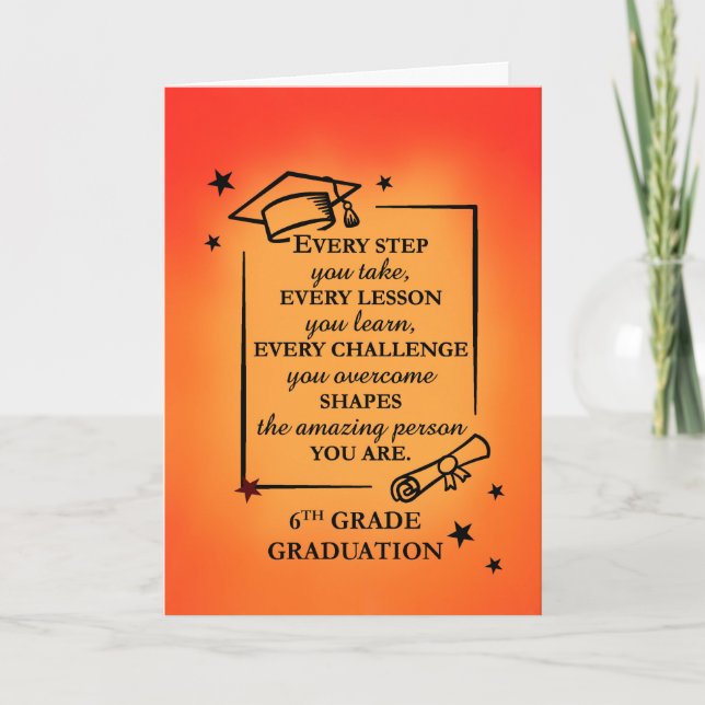 6th Grade Graduate Inspirational Quote Sunrise Card (Front)