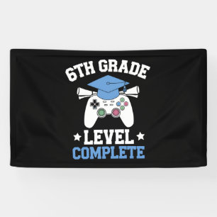 6th Grade Level Complete Gamer Gaming Graduation Banner