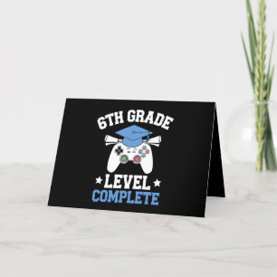 6th Grade Level Complete Gamer Gaming Graduation Thank You Card