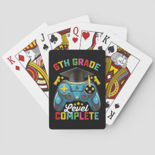 6th Grade Level Complete Graduation Gaming Gamer Playing Cards
