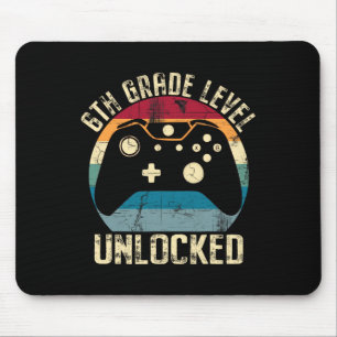 6th Grade Level Unlocked Back To School First Day Mouse Mat