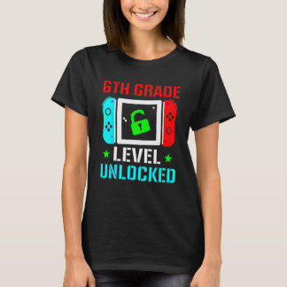 6th Grade Level Unlocked  Back To School Gamer Boy T-Shirt