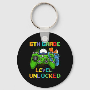 6th Grade Level Unlocked Video Game Back To School Key Ring