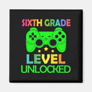 6th Grade Level Unlocked Video Game Back to School Magnet