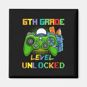 6th Grade Level Unlocked Video Game Back To School Magnet