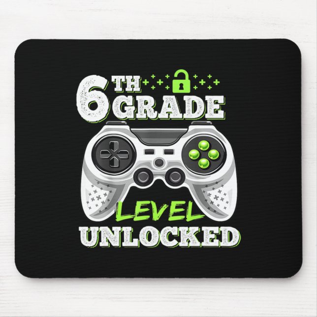 6th Grade Level Unlocked Video Game Back To School Mouse Mat (Front)