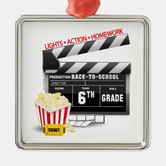 6th Grade Movie Clapboard Metal Tree Decoration