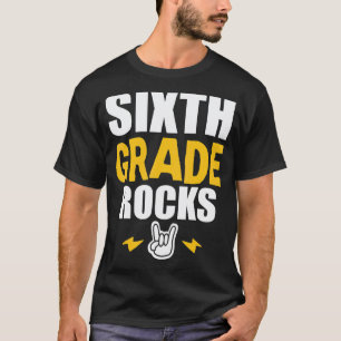 6th Grade Rocks Back To School Music Teacher Stud T-Shirt