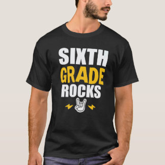 6th Grade Rocks Back To School Music Teacher Stude T-Shirt