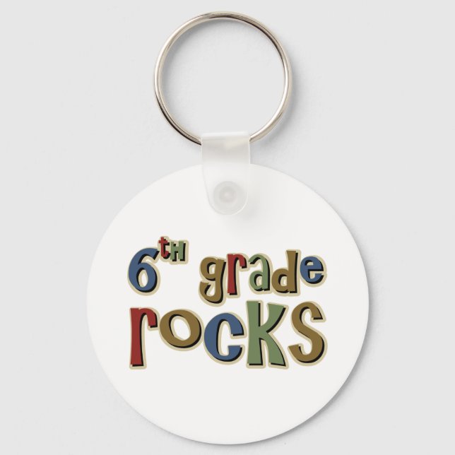 6th Grade Rocks Sixth Key Ring (Front)
