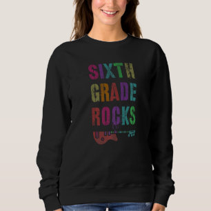 6th Grade Rocks Student Teacher Rockstar Team Pink Sweatshirt