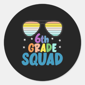 6th Grade Squad Classic Round Sticker