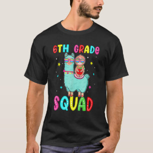 6th Grade Squad Cute Sloth Ridding Llama Back To S T-Shirt