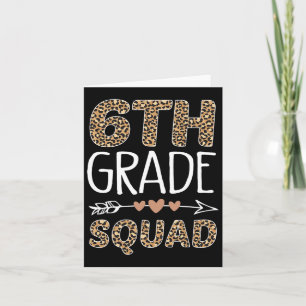 6th Grade Squad Leopard Teacher Student Card