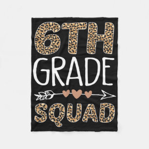 6th Grade Squad Leopard Teacher Student  Fleece Blanket