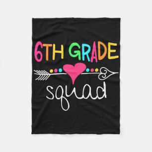 6th Grade Squad Sixth Teacher Student Team Back To Fleece Blanket